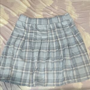 SO Blue Plaid Skater Skirt
